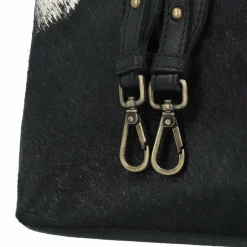 Cowboysbag Schultertaschen<Westerville Schultertasche Leder 23 cm black-gold hair on