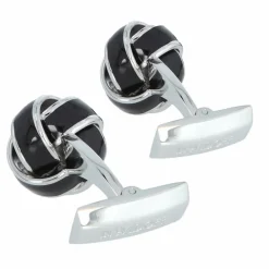 Davidoff Essentials Manschettenknöpfe Messing 1.5 cm silber-schwarz