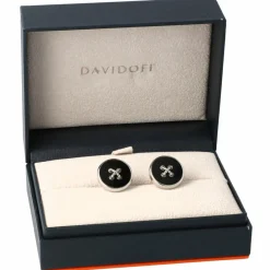 Davidoff Manschettenknöpfe<Essentials Manschettenknöpfe Messing 1,8 cm black