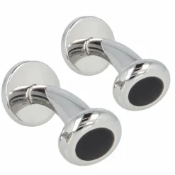 Clearance Davidoff Essentials Manschettenknöpfe Messing 0.9 cm silber-schwarz