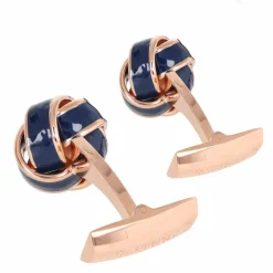 Davidoff Manschettenknöpfe<Essentials Manschettenknöpfe Messing 1.5 cm blau