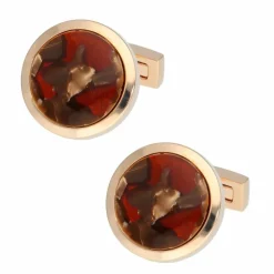 New Davidoff Venice Manschettenknöpfe Messing 2 cm rotgold bordeaux