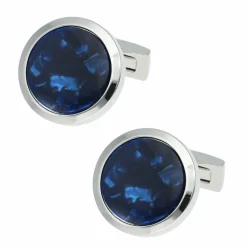 Davidoff Manschettenknöpfe<Venice Manschettenknöpfe Messing 2 cm blausilber