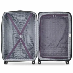 Clearance Delsey Paris Air Armour 4 Rollen Kofferset 3-teilig mit Dehnfalte dunkel violett