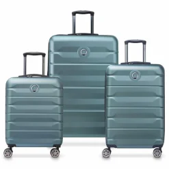 Delsey Paris Koffersets Als Hartgepäck|Koffersets 3-Teilig<Air Armour 4 Rollen Kofferset 3-teilig mit Dehnfalte gruen