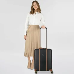 Delsey Paris Hartgepäck Kabinengepäck|4-Rollen Kabinentrolleys<Cadence 4 Rollen Kabinentrolley 55 cm mit Dehnfalte schwarz