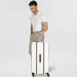 Outlet Delsey Paris Cadence 4 Rollen Trolley 80 cm mit Dehnfalte elfenbein-blau