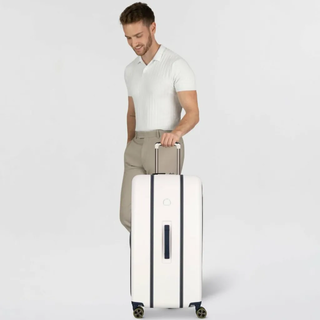 Outlet Delsey Paris Cadence 4 Rollen Trolley 80 cm mit Dehnfalte elfenbein-blau