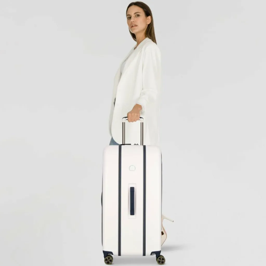 Outlet Delsey Paris Cadence 4 Rollen Trolley 80 cm mit Dehnfalte elfenbein-blau