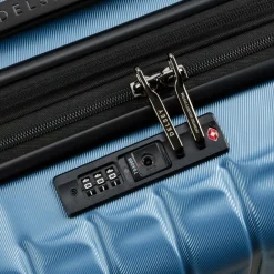 Hot Delsey Paris Longitude 4 Rollen Kabinentrolley 55 cm mit Dehnfalte hellblau