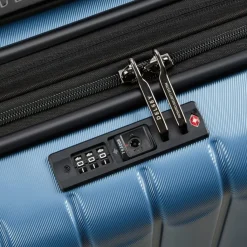 Delsey Paris Hartgepäck Kabinengepäck|4-Rollen Kabinentrolleys<Longitude 4 Rollen Kabinentrolley 55 cm mit Dehnfalte hellblau