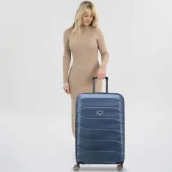 Delsey Paris Meteor 4 Rollen Trolley L 78 cm mit Dehnfalte blue