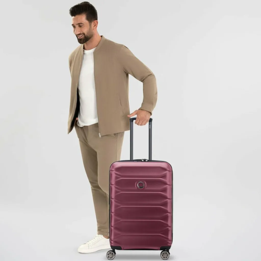Delsey Paris Hartgepäck|4-Rollen Koffer<Meteor 4 Rollen Trolley 68 cm mit Dehnfalte bordeaux