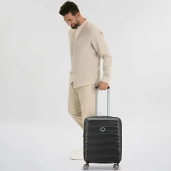 Sale Delsey Paris Meteor 4 Rollen Kabinentrolley 55 cm mit Dehnfalte black