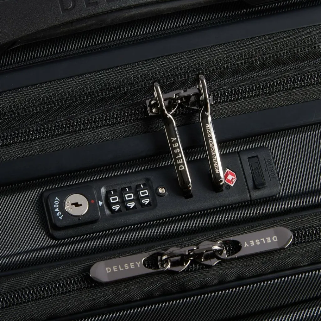 Delsey Paris Hartgepäck Kabinengepäck|4-Rollen Kabinentrolleys<Shadow 5.0 4-Rollen Kabinentrolley 55 cm Laptopfach mit Dehnfalte schwarz