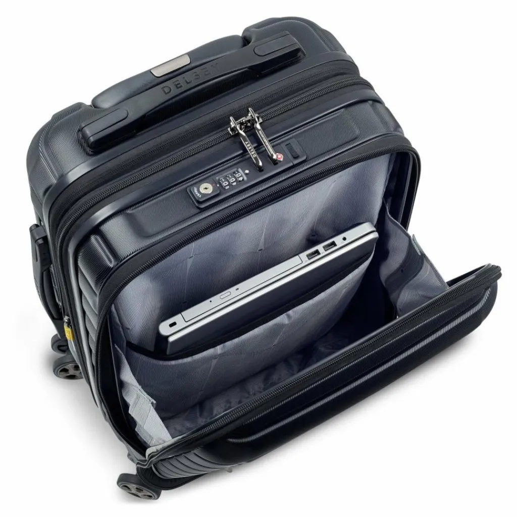 Delsey Paris Hartgepäck Kabinengepäck|4-Rollen Kabinentrolleys<Shadow 5.0 4-Rollen Kabinentrolley 55 cm Laptopfach mit Dehnfalte schwarz
