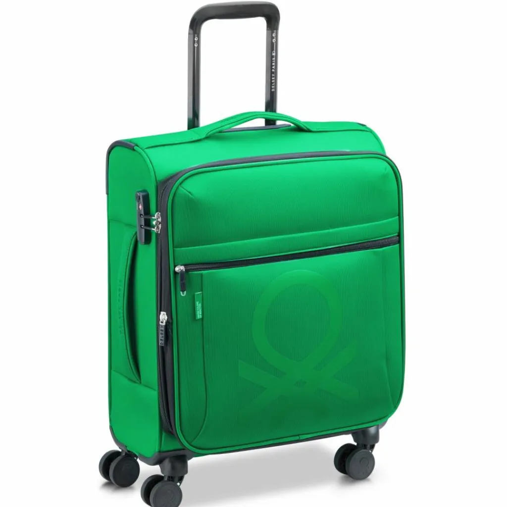 Delsey Paris Weichgepäck Kabinengepäck|4-Rollen Kabinentrolleys<x Colors Benetton Color Block 4-Rollen Kabinentrolley 55 cm mit Dehnfalte green