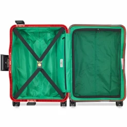 New Delsey Paris x United Colors of Benetton Color Block Hardside 4-Rollen Kabinentrolley 55 cm red