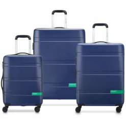 Clearance Delsey Paris x United Colors of Benetton Now Hardside 4-Rollen Kofferset 3 tlg. mit Dehnfalte navy