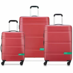 New Delsey Paris x United Colors of Benetton Now Hardside 4-Rollen Kofferset 3 tlg. mit Dehnfalte red