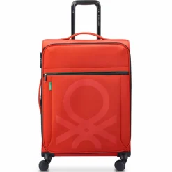 Delsey Paris Weichgepäck Kabinengepäck|4-Rollen Kabinentrolleys<x United Colors of Benetton Color Bock 4-Rollen Trolley 67 cm mit Dehnfalte red
