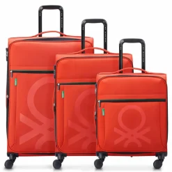 Delsey Paris x United Colors of Benetton Color Block 4-Rollen Kofferset 3 tlg.