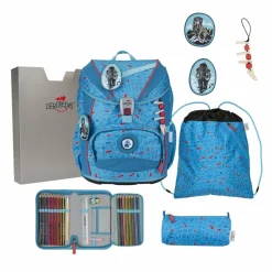 DerDieDas Schulranzen & Sets<ErgoFlex Light Schulranzen-Set 5-teilig Blue Ice
