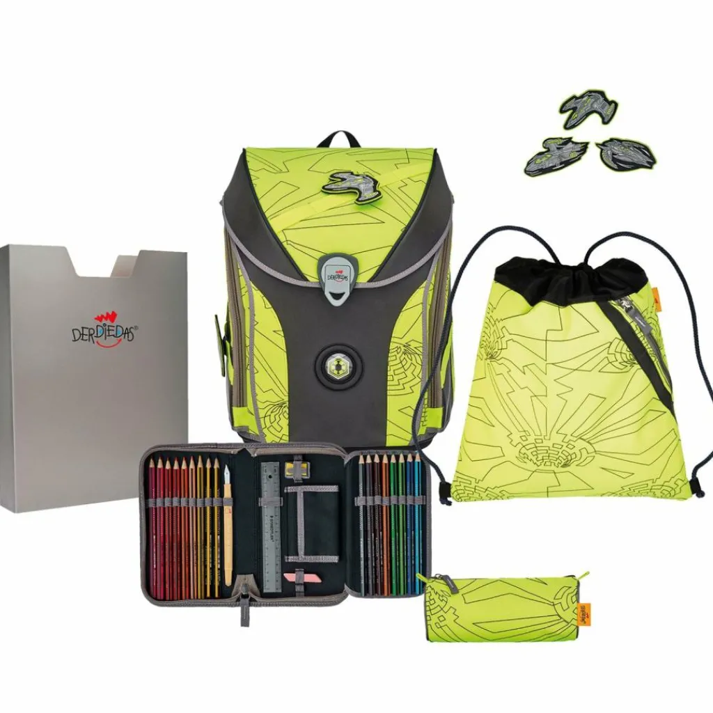 Hot DerDieDas ErgoFlex Max Superflash Schulranzen-Set 5-teilig neon fighter