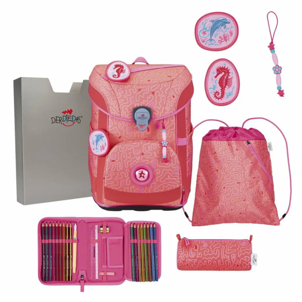 Best DerDieDas ErgoFlex Superflash Easy Schulranzen-Set Coral Reef