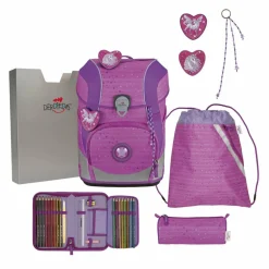 Clearance DerDieDas ErgoFlex Tiny Schulranzen-Set 6-teilig Purple Unicorn