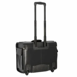 Discount Dermata 2 Rollen Pilotentrolley Leder 39 cm Laptopfach schwarz