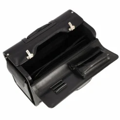 Discount Dermata 2 Rollen Pilotentrolley Leder 39 cm Laptopfach schwarz