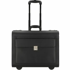 Dermata Pilotenkoffer<2 Rollen Pilotentrolley 40 cm schwarz