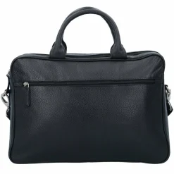 Outlet Dermata Aktentasche Leder 40 cm Laptopfach schwarz