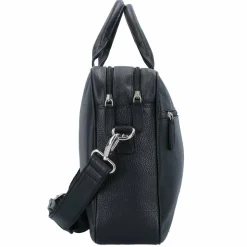 Outlet Dermata Aktentasche Leder 40 cm Laptopfach schwarz