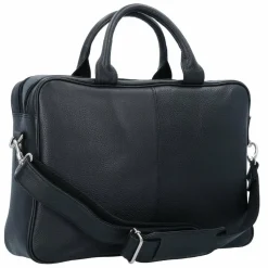 Outlet Dermata Aktentasche Leder 40 cm Laptopfach schwarz