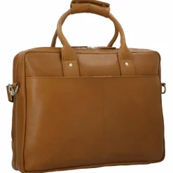 Best Dermata Aktentasche Leder 39 cm Laptopfach cognac