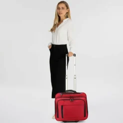 Dermata Laptoptaschen|Businesstrolleys Mit Laptopfach<2-Rollen Businesstrolley 42 cm Laptopfach rot