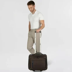 Outlet Dermata 2-Rollen Businesstrolley 42 cm Laptopfach braun