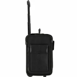 Dermata Pilotenkoffer|Laptoptaschen<2-Rollen Pilotentrolley Leder 45,5 cm Laptopfach schwarz