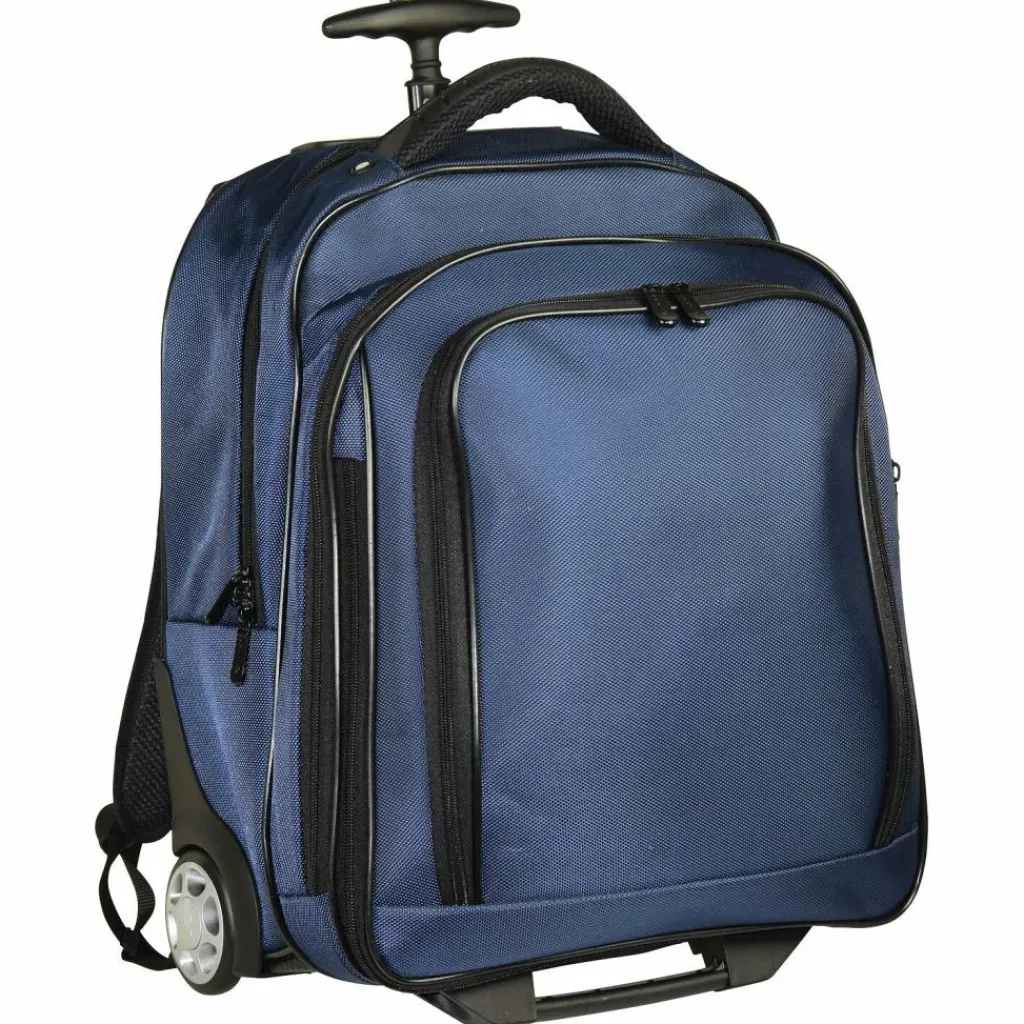 Dermata 2-Rollen Rucksacktrolley 47 cm Laptopfach blau