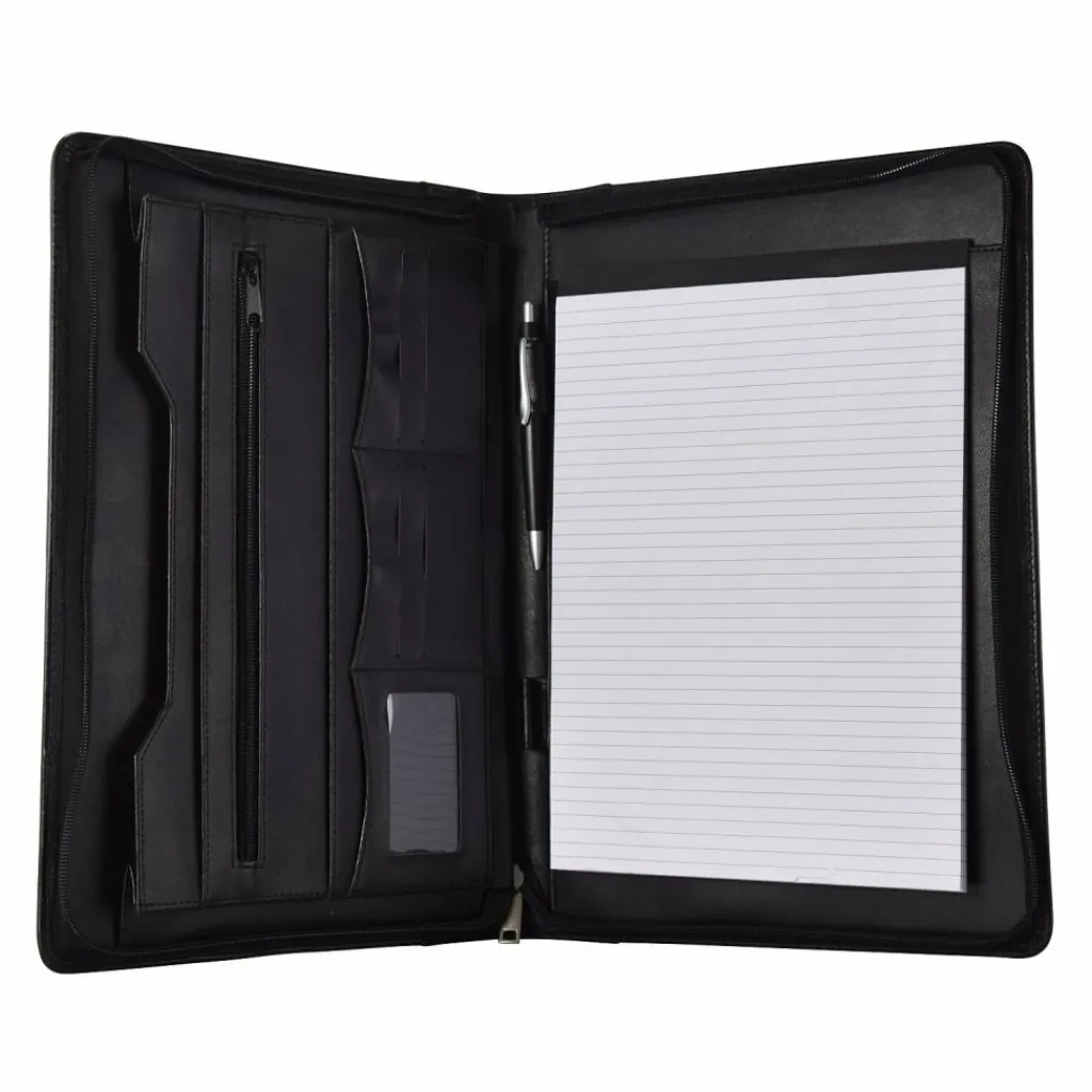 Online Dermata Schreibmappe Leder 36,5 cm schwarz