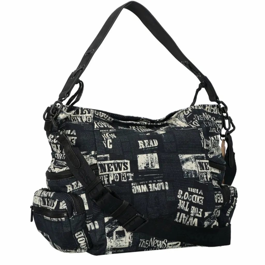 Sale Desigual Newspaper Arica Schultertasche 30 cm schwarz