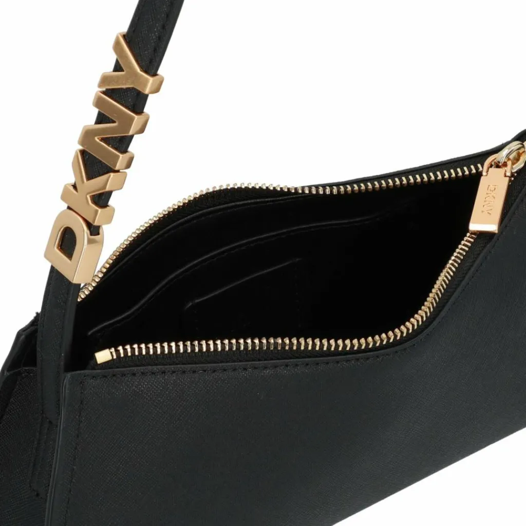 DKNY Henkeltaschen|Schultertaschen<Avril Schultertasche Leder 26 cm black-gold
