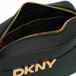 DKNY Umhängetaschen<Avril Umhängetasche Leder 23 cm black-gold
