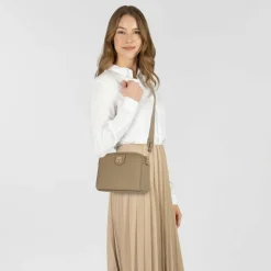 Clearance DKNY Carol Umhängetasche Leder 22 cm shitake