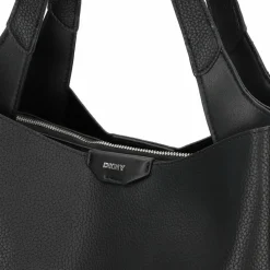 Hot DKNY Willa Shopper Tasche Leder 37 cm black-silver