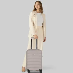 Clearance d&n South Dakota 4 Rollen Kabinentrolley S 55 cm mit Dehnfalte champagner