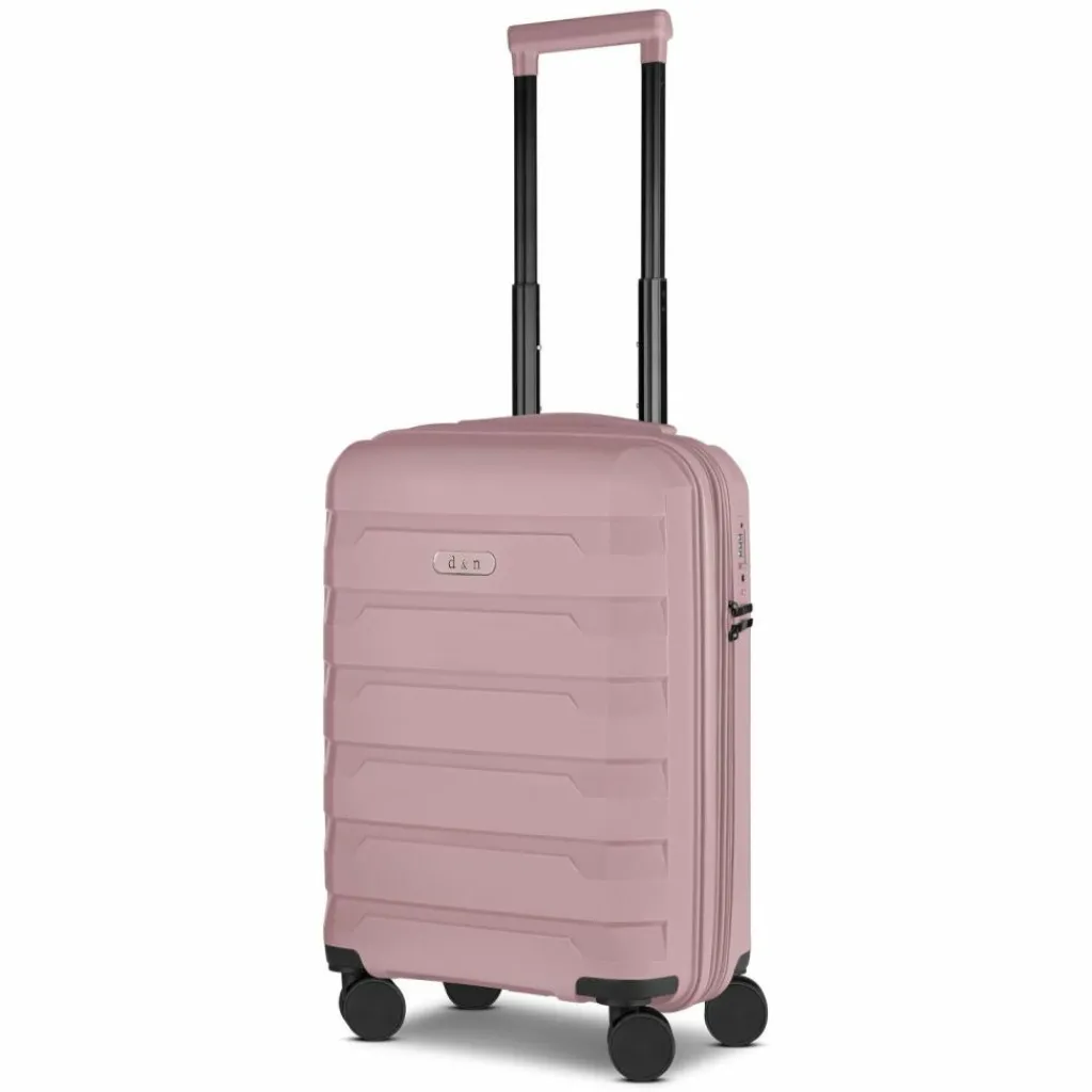 Outlet d&n South Dakota 4 Rollen Kabinentrolley S 55 cm mit Dehnfalte rose gold
