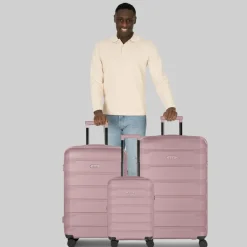d&n Koffersets Als Hartgepäck|Koffersets 3-Teilig<South Dakota 4 Rollen Kofferset 3-teilig mit Dehnfalte rose gold